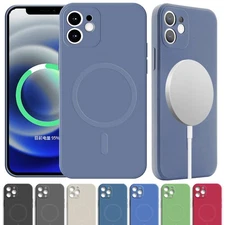 Silicone Case Cover Magnetic Wireless Charging For iPhone 15 14 13 12 11 XS XR