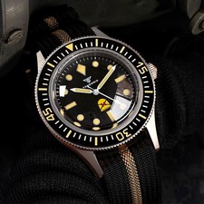 40MM Tandorio Black Texture Dial NH35A 50-FATHOMS Automatic Mens Watch Sapphire