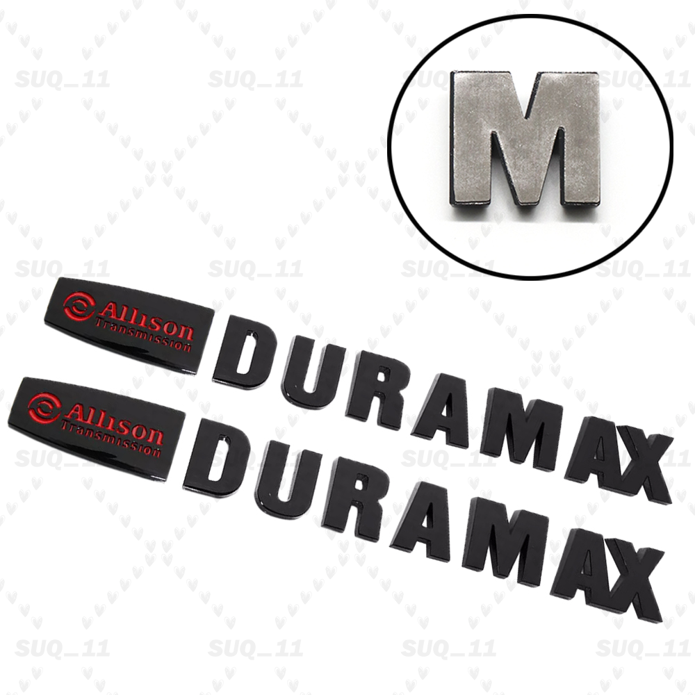 2x ALLISON DURAMAX EMBLEM Badges for SILVERADO 2500HD 3500HD Black Red