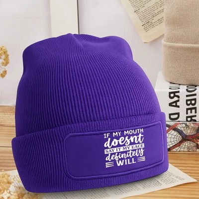If My Mouth Doesnt Say It Beanie Sarkastische Haltung Humor Geschenk für Sie & Ihn