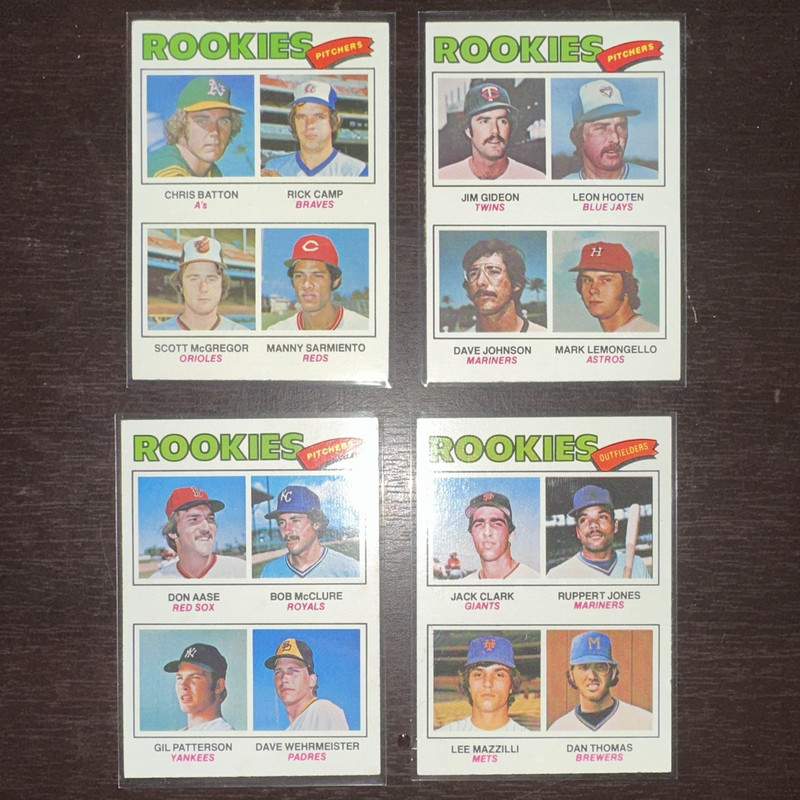 Topps 1977 Topps Baseball Rookies Lot 4 Cards Rookie Pitchers/Outfielders