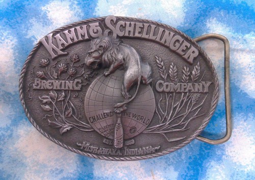 Kamm & Schellinger Brewing Co. Mishawaka Indiana Pewter Belt Buckle