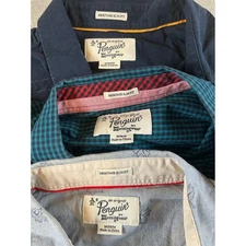 LOT OF 3 Penguin Munsingwear Men Heritage Slim Long Sleeve Button Down Shirts M