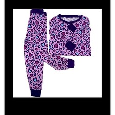 Little Sleepies Purple Leopard Heart Bamboo Pajama Set 12-18 Months Toddler