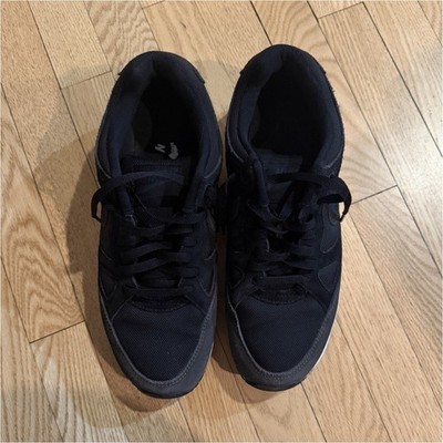 Nike Air Black White Low Top Sneakers Lace Up Mesh Suede Men's Athletic Shoes
