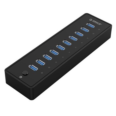 ORICO Powered USB Hub, 10 Ports 36W USB 3.0 Data Hub with 12V/3A Power Adapter