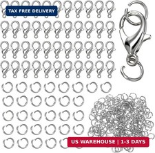 300PCS Stainless Steel Lobster Claw Clasps for Necklace Bracelet Jewelry Making,