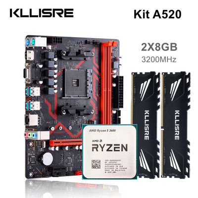 マザーボードセット A520 Ryzen 5 3600 DDR4 16GB Kllisre A520 Motherboard kit AMD Ryzen R5 3600 cpu DDR4 16GB