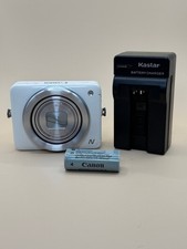 Canon PowerShot N Compact Digital Camera WiFi Touch Screen White w/ Batt Charger