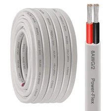 Kimbluth 8 Gauge Duplex Marine Wire Tinned Copper Boat Cable 10ft 8 AWG Stand...