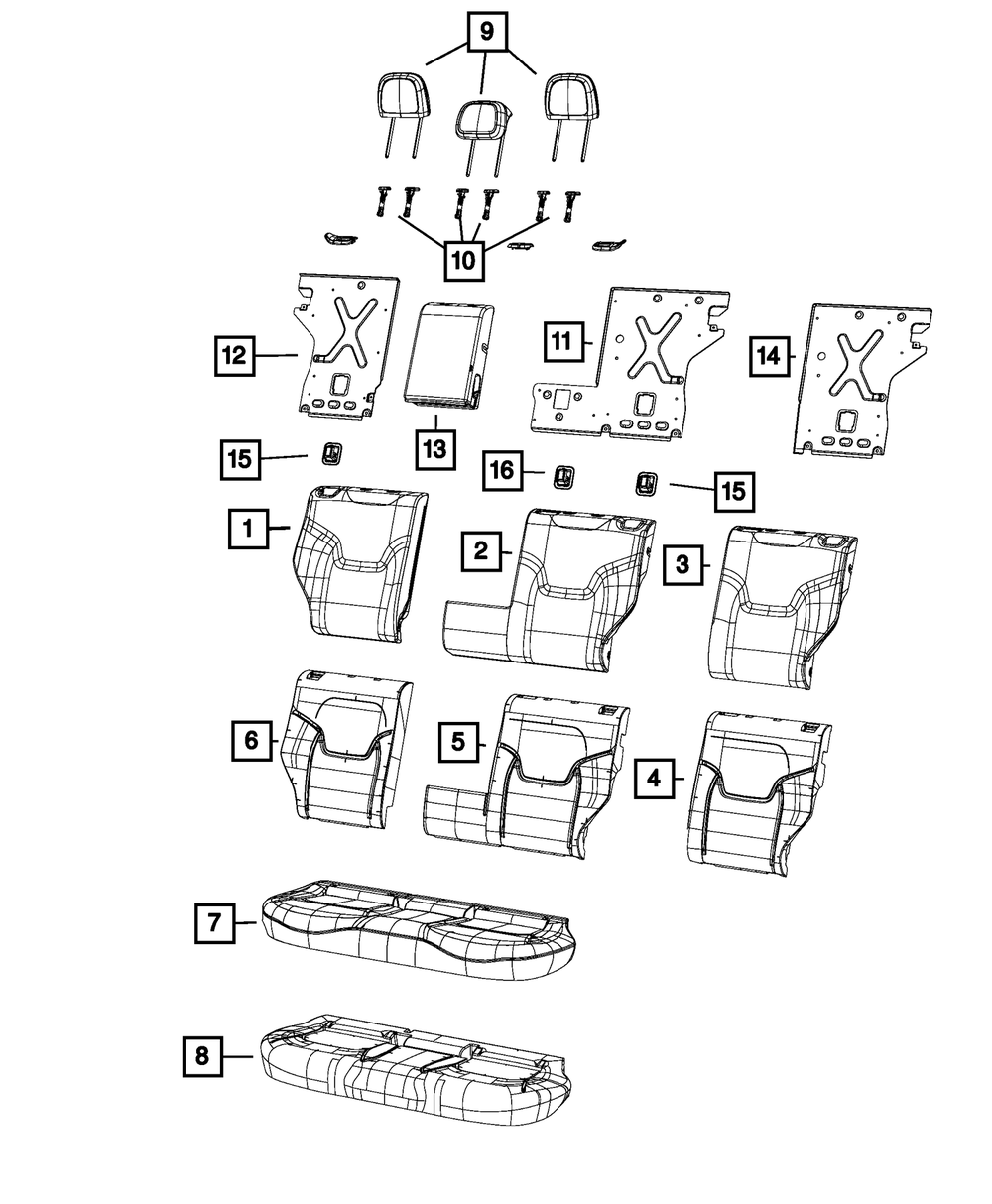 Genuine Mopar Rear Seat Back Cover 7FL80U00AA