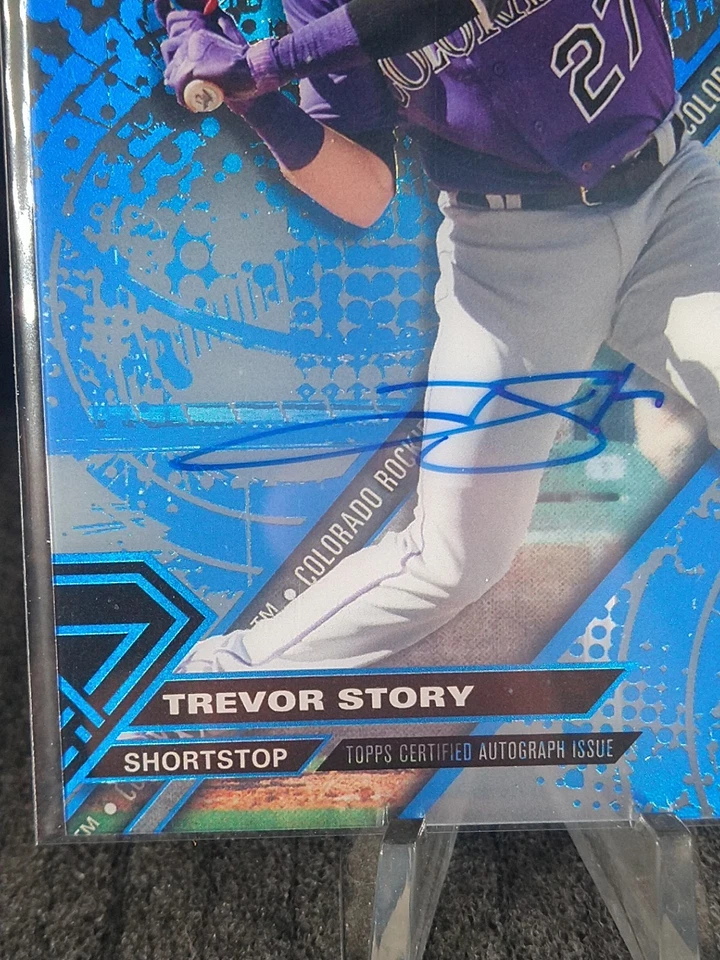 2017 Topps High Tek Trevor Story #HT-TS Blue Rainbow Autographs /50 ON CARD AUTO - Image 3 of 4