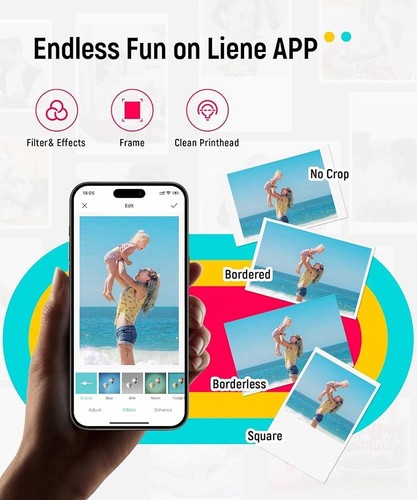 Liene Photo Printer, 2x3” Mini Portable Instant Photo Printer Bundle w/ 50 ………… - Picture 4 of 10