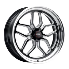 Set of 4 - 22 inch staggered WELD LAGUNA S107 gloss black milled 5x127 wheels -