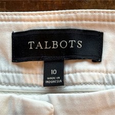 Talbots Dress Pants Beige Women Button Flat Front Straight Leg Solid