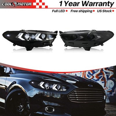 Pair LED Headlights for Ford Fusion  2013-2016 Mondeo S SE Sequential Front Lamp