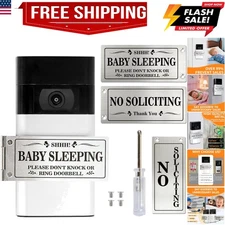 Baby Don‘t Knock or Ring Doorbell，Rotatable No Soliciting Doorbell Cover. Met...