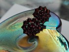 Vintage Vermeil Silver Deep Burgundy Garnet Cluster Post Earrings & Garnet Cross — photo 3