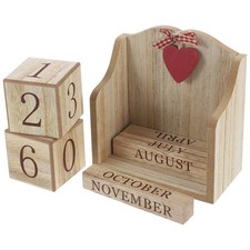 Wood Blocks Calendar Wooden Perpetual Date Desk Calendar wooden desk calendar