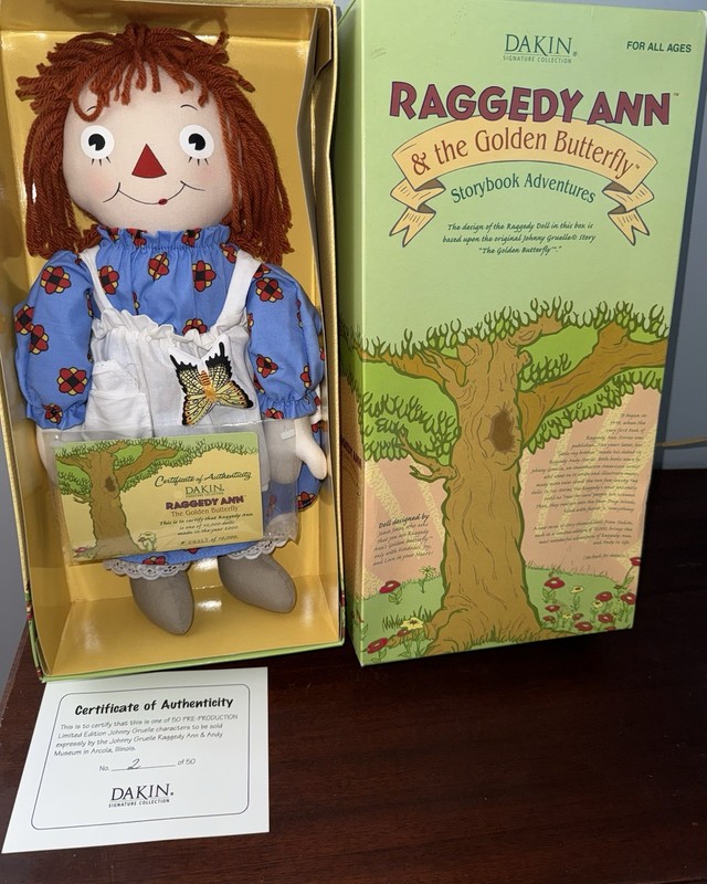 HTF! Pre-Production Raggedy Ann & the GOLDEN BUTTERFLY Dakin Doll #2/50