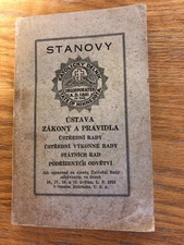 b STANOVY Constitution Laws & Rules SLOVAK Text 1933 Catholic Workman