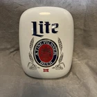 Vintage Miller Lite Fine Pilsner Beer Wall Sign Plastic Dome Curved Bar Man Cave