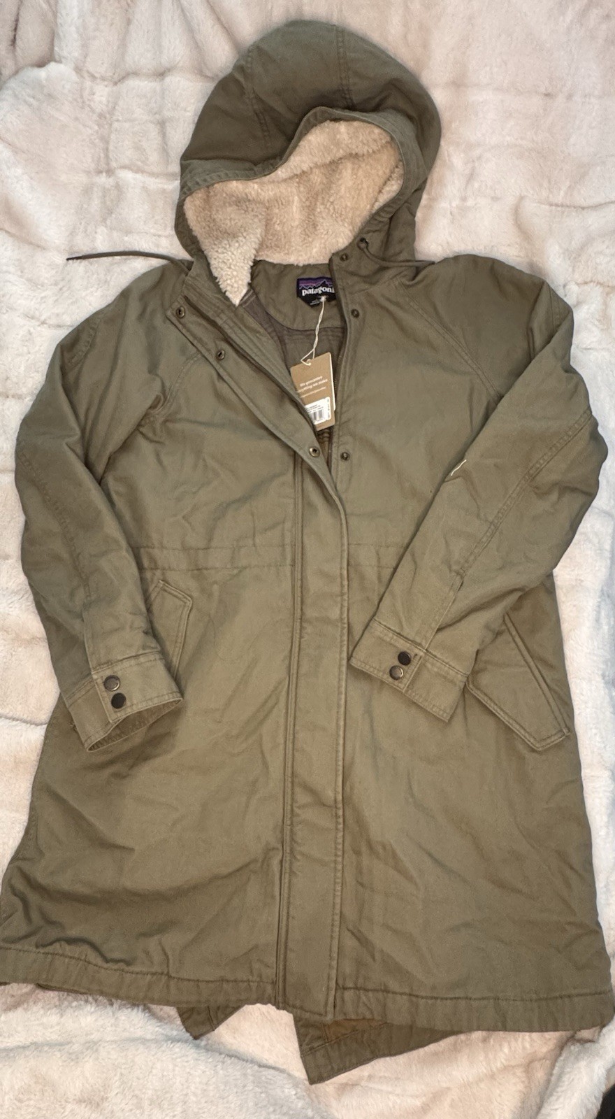 Patagonia Womens insulated prairle dawn par Large Olive Green Free Shipping A35
