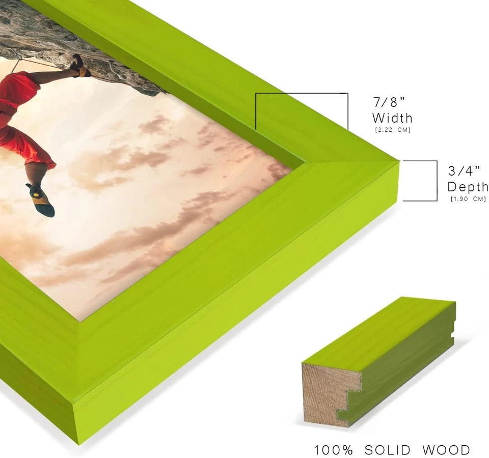 Marco de fotos colorido de madera maciza, exhibición de fotos de pared y mesa - GüneŞ Home Foto 3 de 4