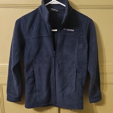 Columbia Boys Fleece Zip Jacket Navy Blue Size M Polyester Outdoor School