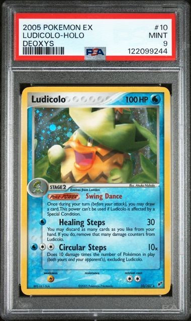 2005 Pokemon EX Deoxys Ludicolo holo 10 PSA 9 NM-Mint vintage