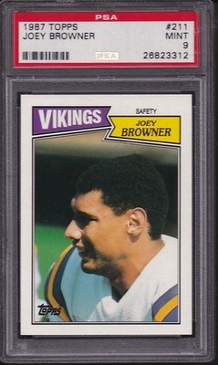 1987 TOPPS #211 JOEY BROWNER PSA 9 MINT VIKINGS FOOTBALL