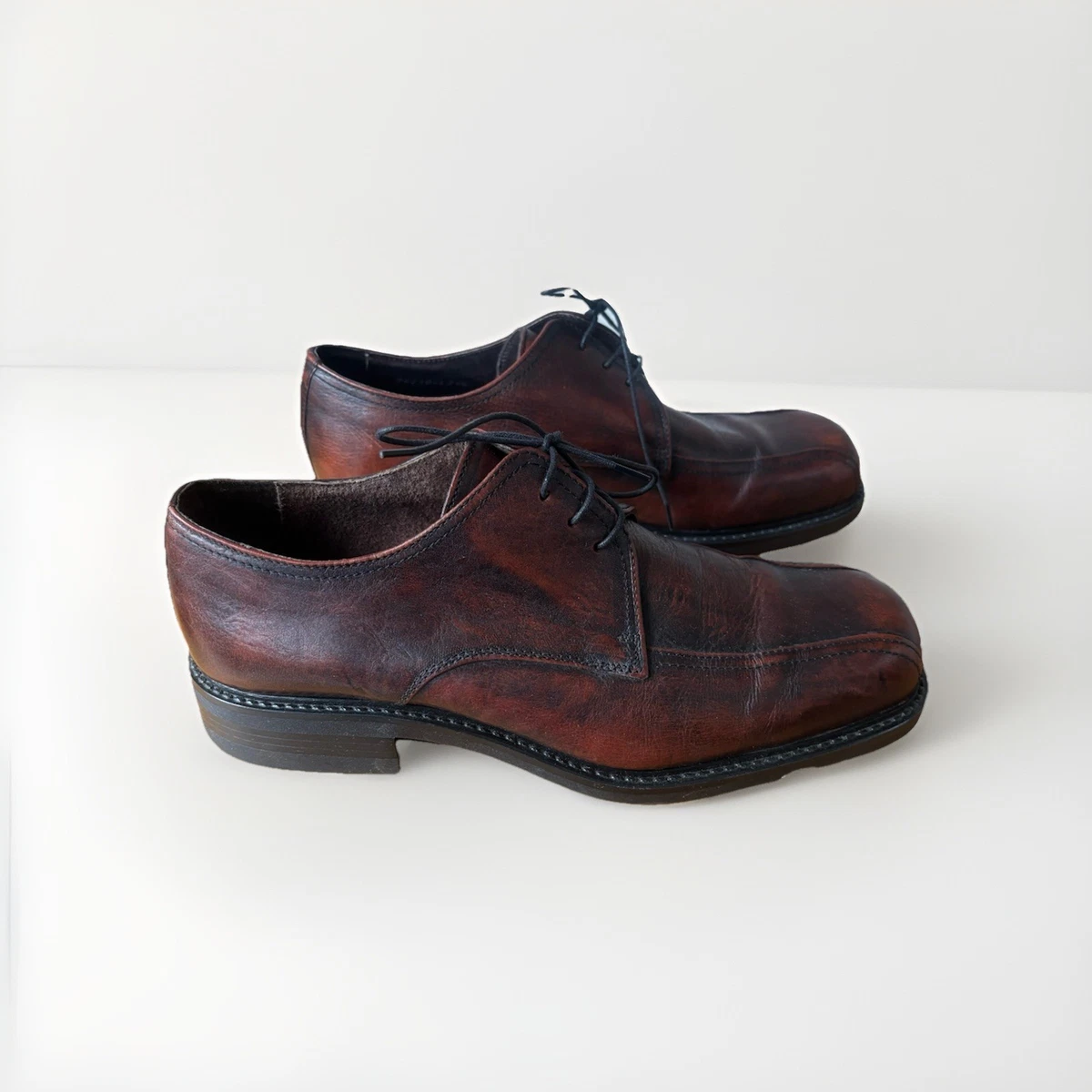 Bottines Vintage Dolcis Homme - Cuir Verni Marron - Pointure 44 (UK 9.5) - Lacets