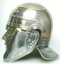 Roman Imperial Gallic Centurion Helmet   18g Steel Soldier Mask Face Guard LARP
