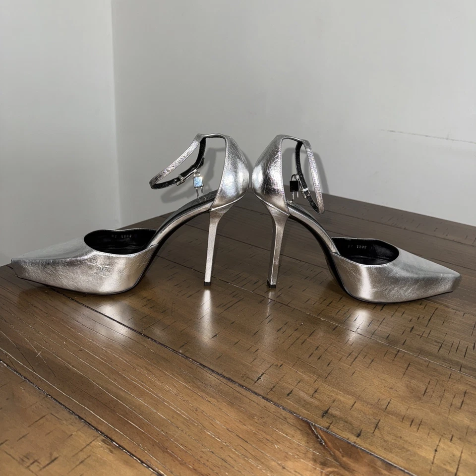 Zapatos de salón Givenchy para mujer G-Lock plata plataforma metálica punta talla 42 Foto 3 de 4