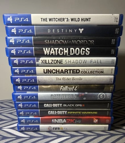 PS4 Game Lot 13 Games Witcher 3 Fallout 4 COD BO3 Uncharted + More