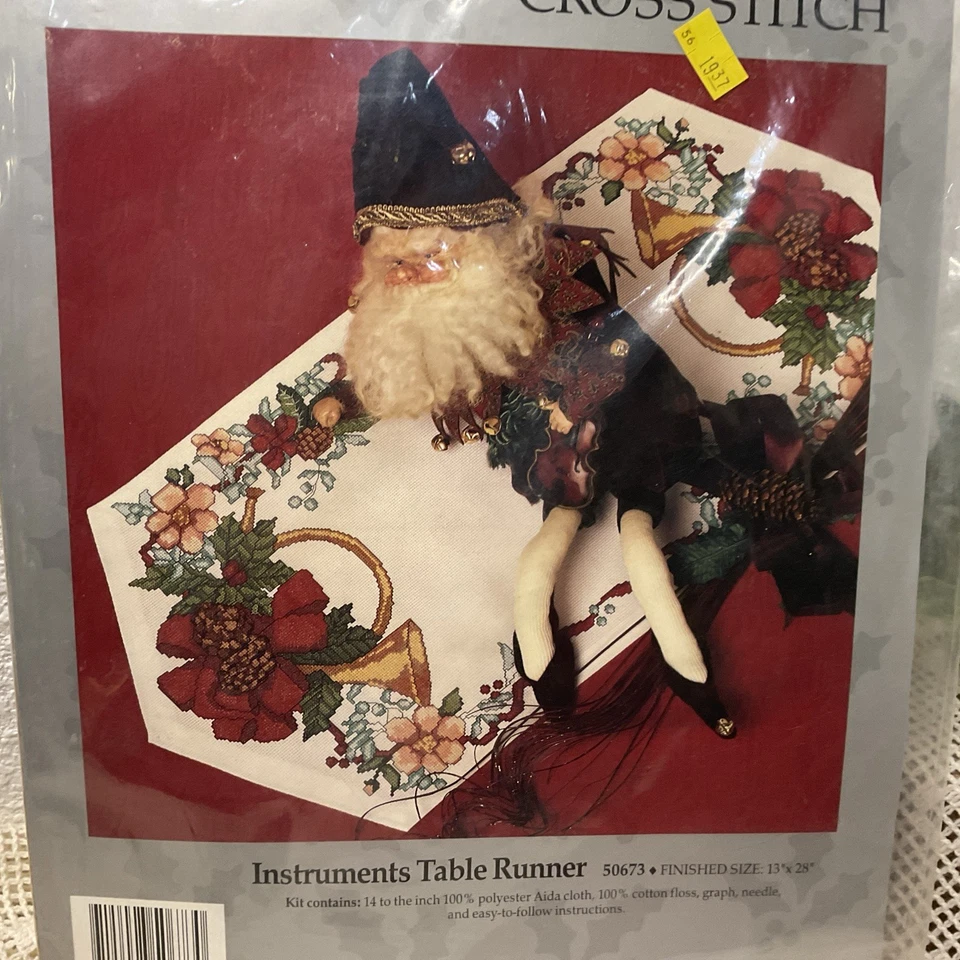 Vtg NIP Candamar Designs Something Special #50673 Instruments Table Runner Xmas - Image 4 of 4