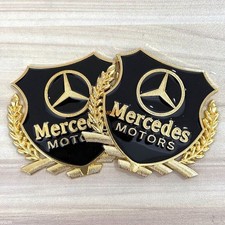 2pcs Gold Side Badges Mercedes Benz Auto Ornamente Emblem Aufkleber Tuning