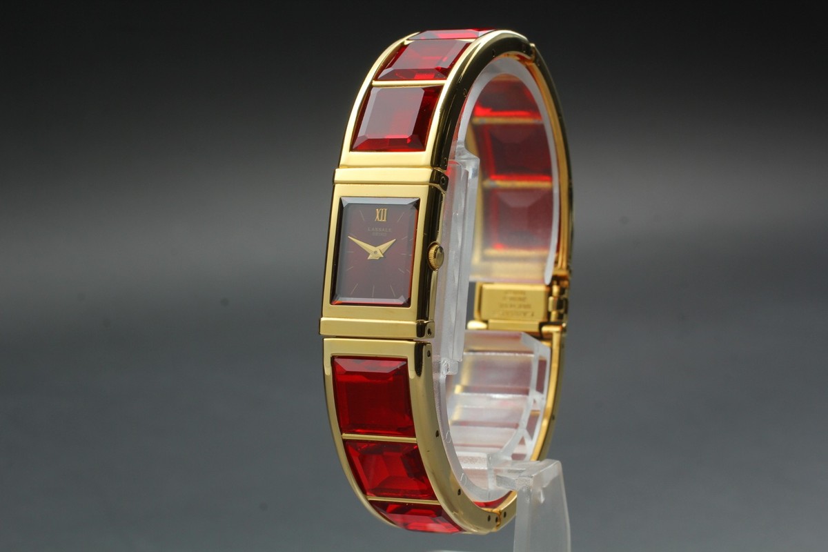 Vintage 1984 [Near MINT] Seiko Lassale 1E50-525E Red Quartz Ladies