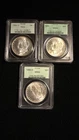 1884-O, 1885 & 1885-O MORGAN U.S. SILVER DOLLARS PCGS MS64 OGH (3) COINS