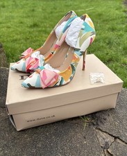 Dune Babycham Multi Colour Pattern Bow Court Heels Shoes UK 4 Races Wedding