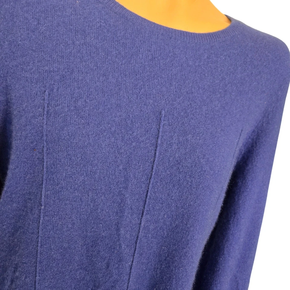 Suéter para mujer Antonio Melani azul 100 % cachemir peplum talla L Foto 3 de 4