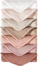 Muslin Baby Burp Cloths Sets for Unisex- 7 Pack Soft 100% Cotton Burping Clot...