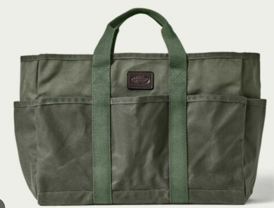 Filson Workshop Tin Cloth Utility Tote Waxed Otter Green Rugged