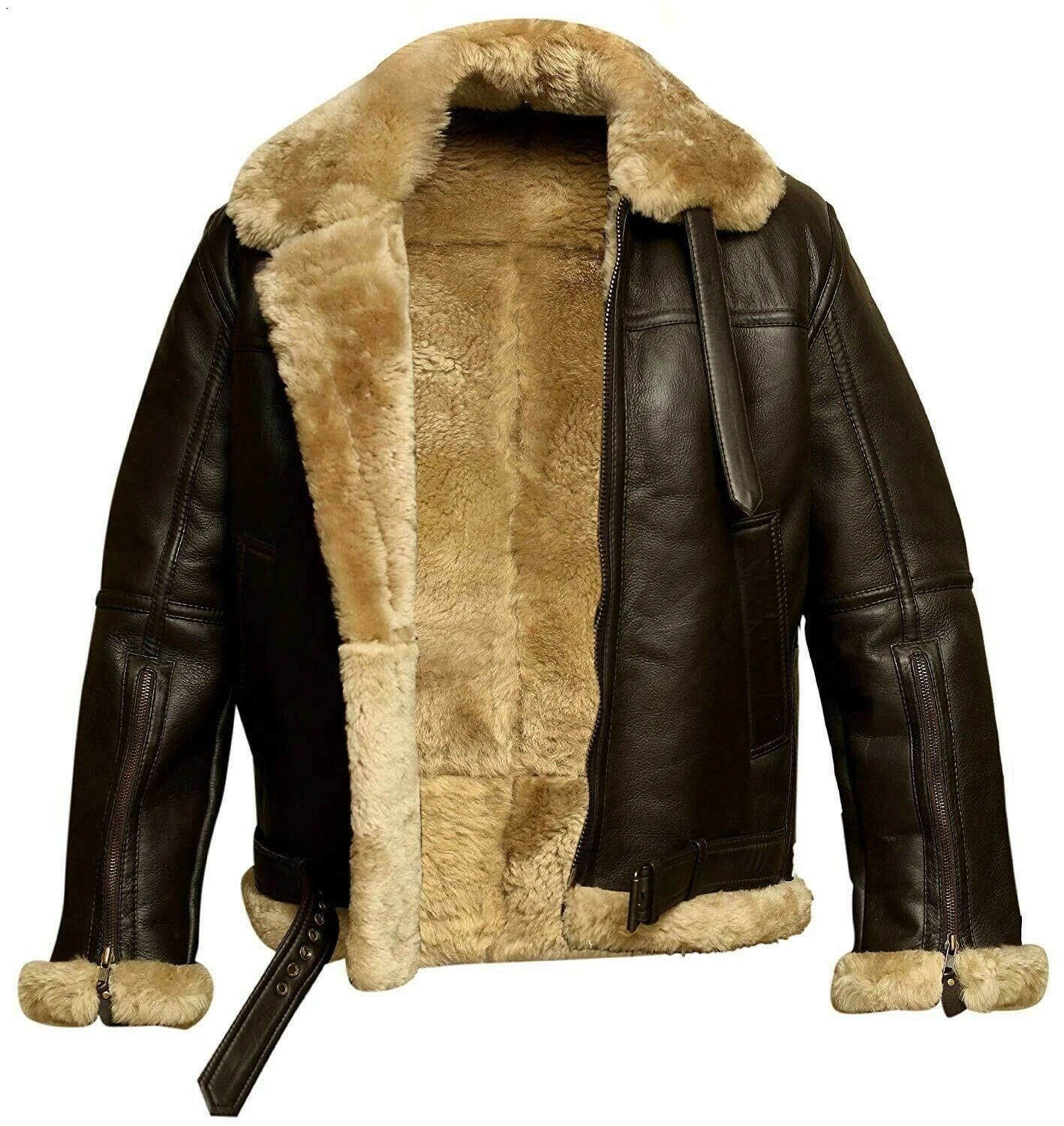 RAF Aviator B3 Bomber Jacket Men Real Sheepskin Leather Flying Pilot Jacket Coat
Opens in a new wind