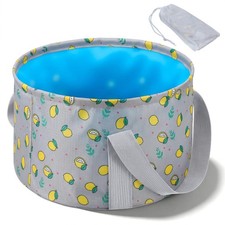 Foldable Bucket for Soaking Feet, Portable Foot Bath Tub Spa Basin Grey Footb...