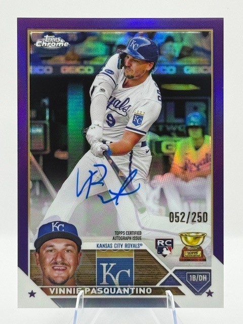 🔥 Vinnie Pasquantino Rookie Auto Purple Refractor # /250 2023 Topps Chrome RC