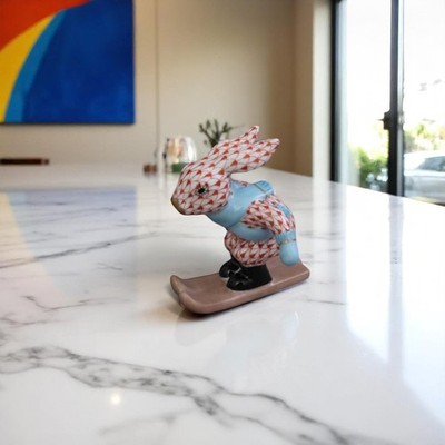 Herend Ski Bunny Red Fishnet Porcelain from Hungary 05564000VH NEW