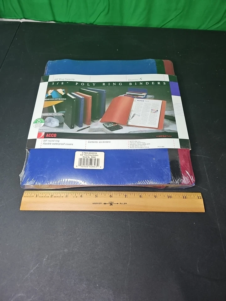 Acco 5/8" Poly Ring Binders 6pack With Flexible Waterproof Covers New Sealed. D - Image 3 of 4