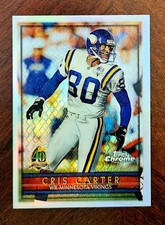 1996 Topps Chrome REFRACTOR Cris Carter #99 HOF - Sharp