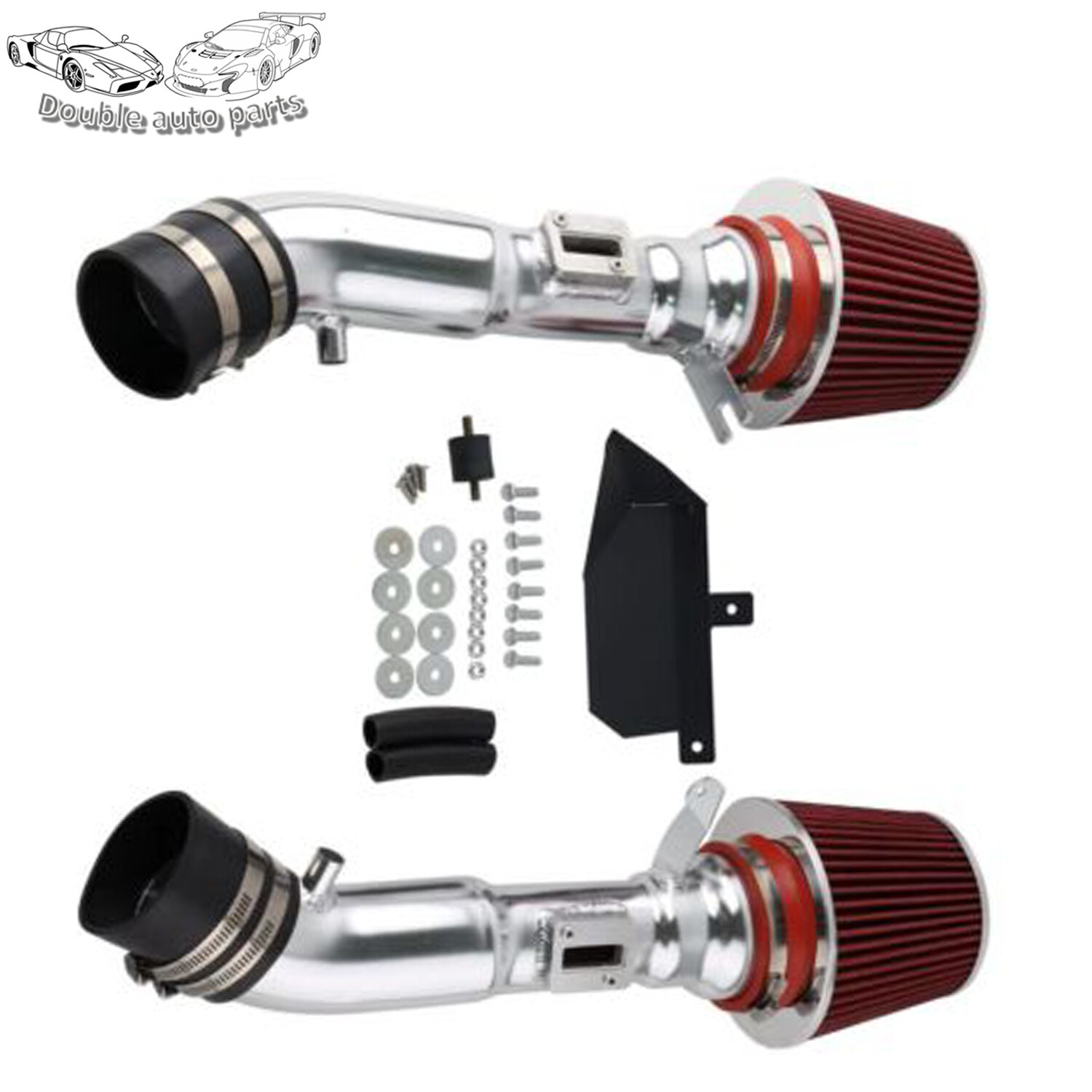 Red Cold Air Intake + Heat Shield For 0813 Infiniti G37 3.7L 0920
